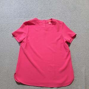 Catherine Womens Pink Polyester Short Sleeve T-Shirt Top Size Medium Pullover